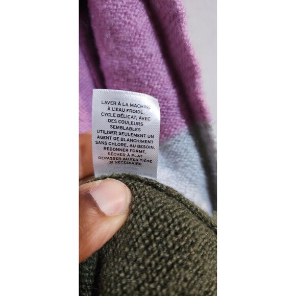 Caslon Small Staggered Stripe Cardigan Open Front Shawl Collar Sweater - Picture 9 of 9